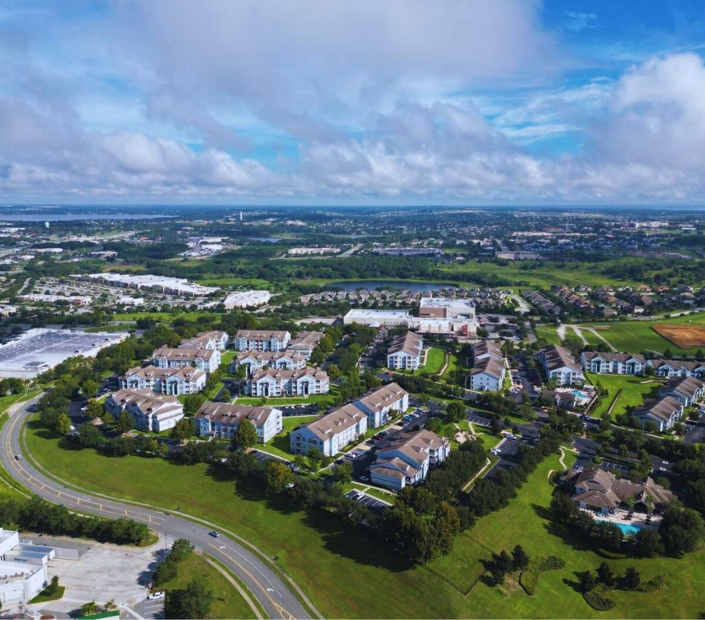 A bird's eye view of the cityscape, Clermont, IN